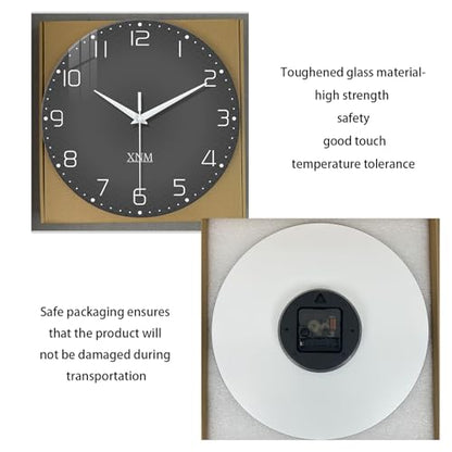 XNM Round Wall Clock Battery Operated 16 Inch - color: Gray, size: 16 Inch