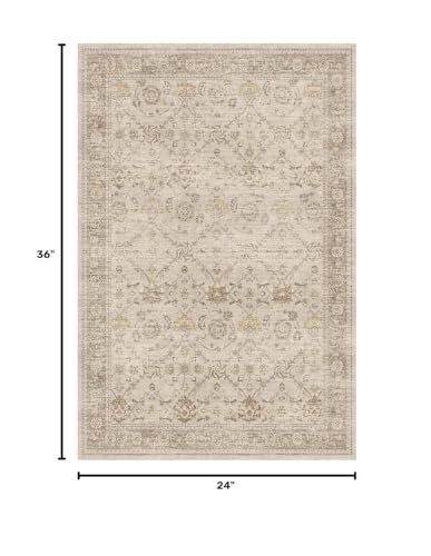2x3 Washable Boho Entryway Area Rug Beige Non-Slip Front Door Mat - color: Beige, size: 2' x 3' (Rectangular)