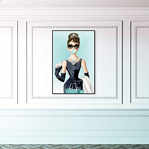 The Oliver Gal Artist Co. Abstract Wall Art Canvas - size: 45"L x 30"W, style: Black Frame