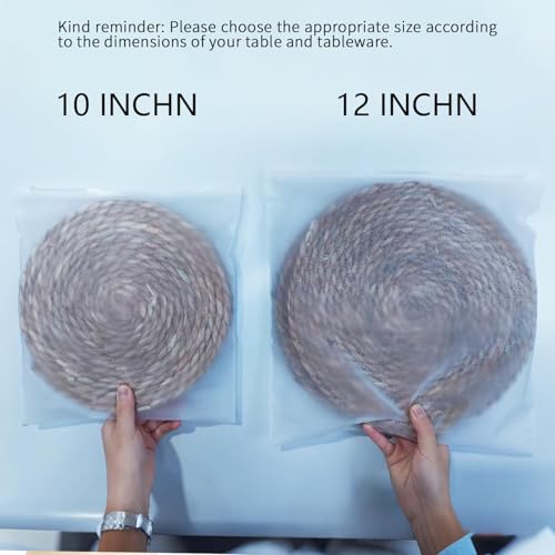 10 Inch Mini Rattan Woven Placemats Set of 8,Natural Jute Braided - size: 10 inch 8 PCS