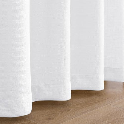Chyhomenyc White Curtains 72 Inch Length 2 Panels Set - color: White, size: 40"W x 72"L (Pack of 2)
