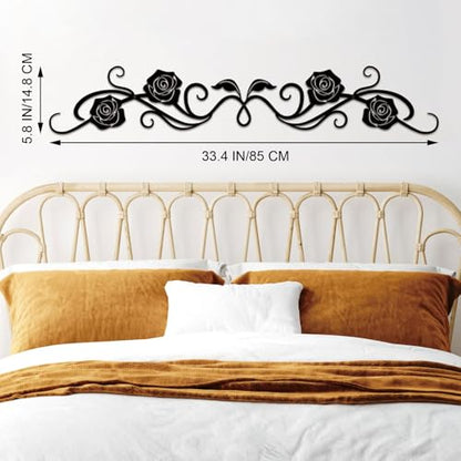 ESTART Metal Rose Scroll Wall Decor, Long Iron Scroll Vine Wall Art - color: Rose Scroll
