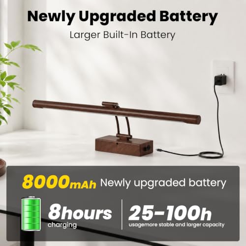 Battery Operated Picture Light for Wall,Walnut Finish 23.6-Inch - color: Walnut Finish, size: 23.6 Inch