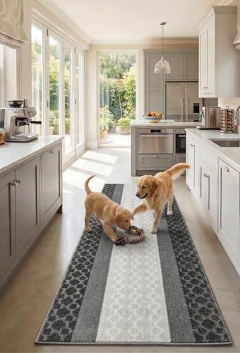 Custom Size Hallway Runner Rug Grey Color 31 inch Wide Select Your Length Non-Slip (Skid Resistance) Rubber Backing 4 feet x 31 inch - color: Chain Grey, size: 2'7" x 4' (Runner)