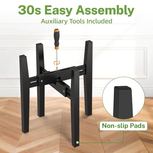 iDavosic.ly Adjustable Bamboo Plant Pot Stand, Fits 8-12 In Planter, Black - color: Bamboo Black, size: 1 Pack