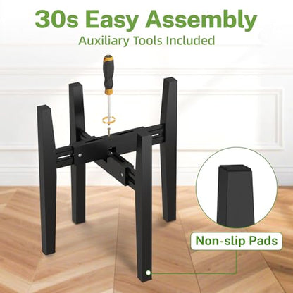 iDavosic.ly Adjustable Bamboo Plant Pot Stand, Fits 8-12 In Planter, Black - color: Bamboo Black, size: 1 Pack