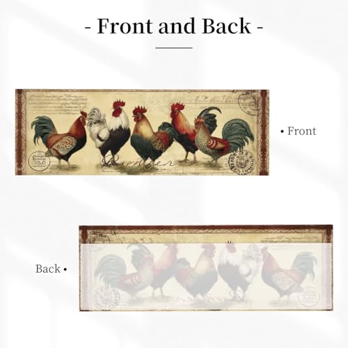Worltoldb Vitange Chicken Curtain Valance Short Rod Pocket Window Treatment for Living Room Bedroom Kitchen Bathroom 1 Panel 54" W x 18" L - color: Vitange Chicken