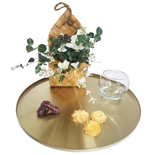 i-lan 14" Light Gold Stainless Steel Serving Tray with 0.4" Raised Rim - style: 0.4" Raised Edge
