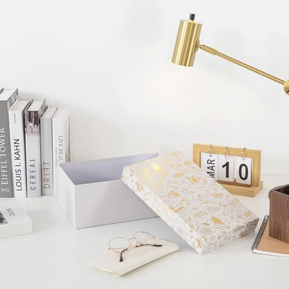 Soul & Lane - Photo Memory Storage Box, 11.7x7.7x4.5 In, Golden Bloom - color: Golden Bloom