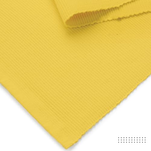 Encasa XO Table Runner, Yarn Dyed Ribbed Cotton 13"x72" - color: Yellow, size: 13x72 in