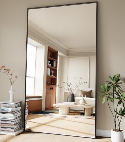 Koonmi 81"x41" Floor Mirror Full Length, Large Black Mirror - color: Black, size: 81"L x 41"W