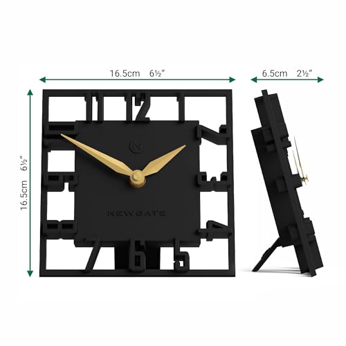 NEWGATE® Highline Desk Clock | Square Skeleton Clock | Black - color: Black