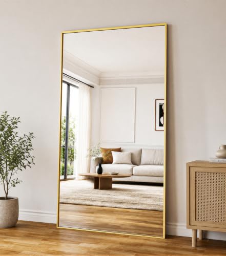 Koonmi 67"x30" Floor Mirror Full Length, Large Gold Mirror - color: Gold, size: 67"L x 30"W