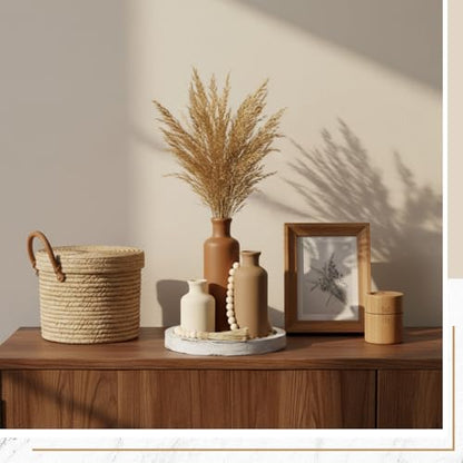 5 Pcs Coffee Table Decor Set, Brown - color: Brown