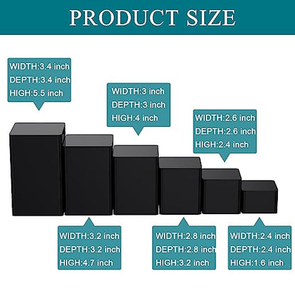 Thyle Square Acrylic Risers Display Stands, Black, 12 Pcs - color: Black
