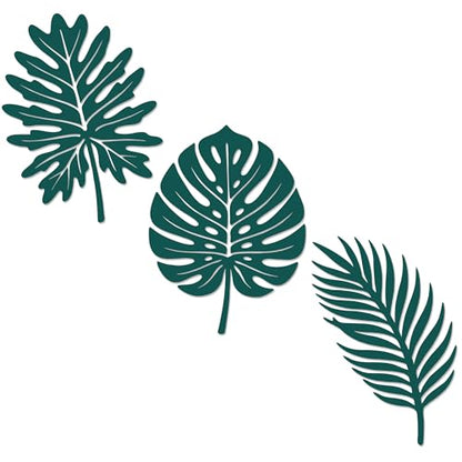 Rajukit Set of 3 Green Tropical Leaf Metal Wall Art – Monstera Leaf Decor, Boho & Leaves Wall Decor for Living Room & Bathroom(7.9" × 10.2",7.7" × 10.2",7.1" × 10.2")