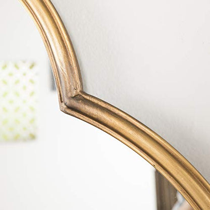 SEI Furniture Holly & Martin Willis Decorative Wall Mirror, Geometric Frame, Metallic Gold