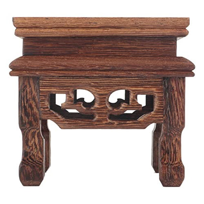 Yosoo Health Gear Wood Display Stand Base Small Tabletop Teapot Display Stand, Wood Carved Pedestal Oriental Home Decoration for Vase Flower Pots Teapot Fishbowl Table Lamp