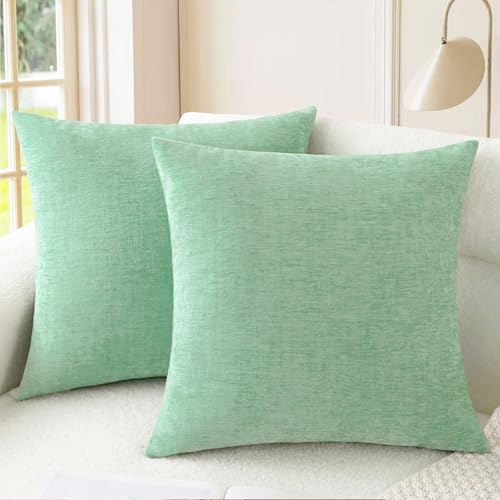 CaliTime Decorative Couch Throw Pillow Covers 16 X 16 Inches Grey Green - color: Grey Green, size: 16" x 16" (Pack of 2)