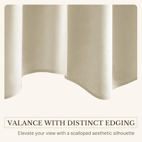 StangH Beige Window Valance Curtains 52x18 Inch, 1 Panel - color: Beige, size: 52"W x 18"L (Pack of 1)