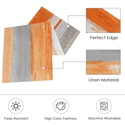 ArtSocket Table Runner and Placemats Set of 6, Abstract - color: Abstract Orange