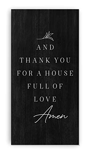 And Thank You For A House Full Of Love Black Wood Rustic Style - 15x30 - color: Black, size: 30"L x 15"W