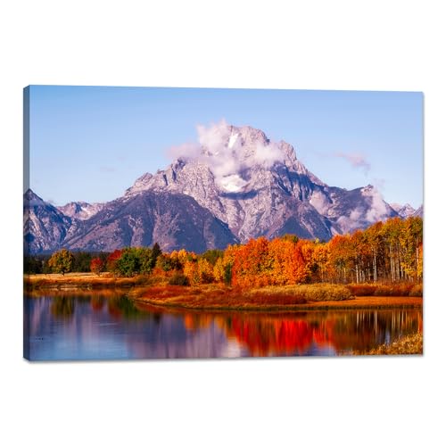 YIOZHAOFH Nature Wall Art for Office Landscape Wall Decor Mountains Pictures 16x24 Teton Canvas Wall Hanging for Living Room - color: YZ-NAPARK-03, size: 16"L x 24"W