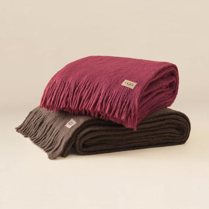UGG Margot Knit Throw Blanket for Couch, 50" x 70", Red (Coffee Berry) - color: Red