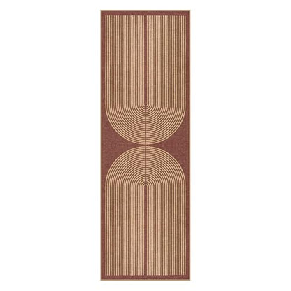 Lahome Modern Rainbow Easy Jute 2x6 Runner Rug, Red Kitchen Runner - color: Red Rainbow, size: 2' x 6' (Runner)