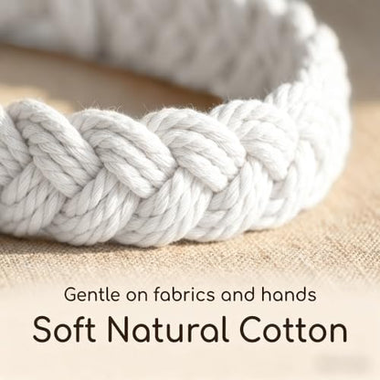 Home Queen Hand Braided Curtain Tieback, Buckle Holdback Drapery Curtain Tie Back, 2 Rope Cotton Belt Curtain Tie with 2 Metal Hooks, White - color: White, size: 2PC