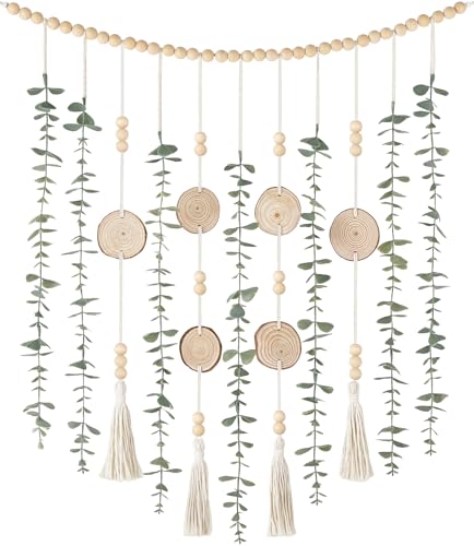 Dahey Boho Hanging Artificial Eucalyptus Garland Wall Decor 31'' Fake Plant - color: Green, size: 31 inches
