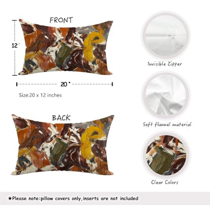 Mid Century Modern Abstract Throw Pillow Cover 12x20 Double-Sided - color: Abstract -13