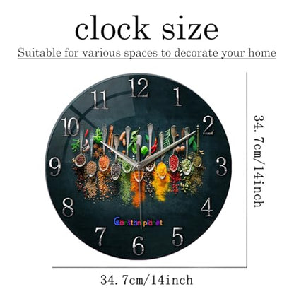 Kitchen Wall Clocks Battery Operated 14 Inch - color: Black3, size: 14 Inch