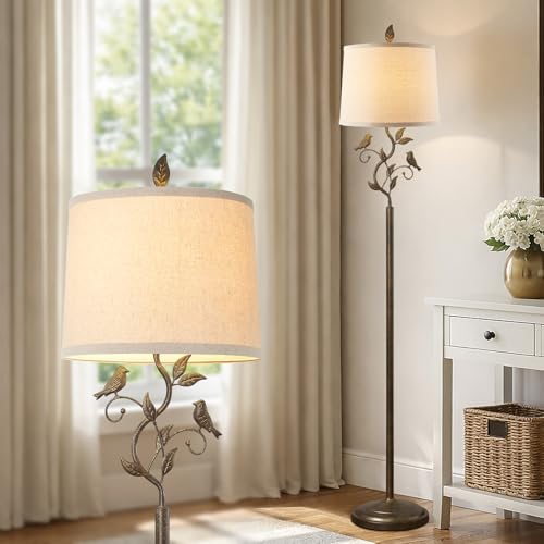 63" Farmhouse Iron Leaf Floor Lamp for Living Room - color: Brass