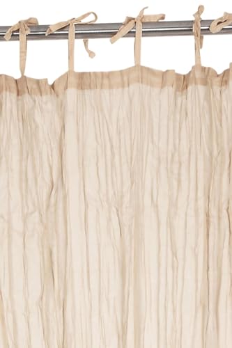 TARAN LIVING Sheer Crinkle Curtain Panel Set of 2, 100% Washable Cotton Window Treatment Rod Pocket Curtain Panels for Kitchen, Bedroom and Living Room (Off White, Long Door (40"x96")) - color: Off White