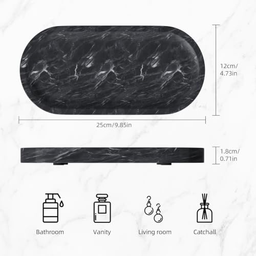 Polishing Bathroom Tray with Anti Slip Foot Pad,9.8x4.7x0.7in,Grey - color: Gray