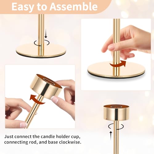 NUPTIO Candle Stick Holder for Wedding, 18 Pcs Tall Hurricane Candle Holder - color: Gold - Clear, size: 18pcs