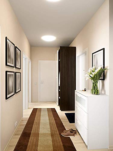 Custom Size Hallway Runner Rug, Slip Resistant, 26 Inch Wide X Your Choice of Length, Lines Brown, 26 Inch X 2 Feet, Doormat Size - color: Brown Lines, size: 2'2" x 2' (Rectangular)