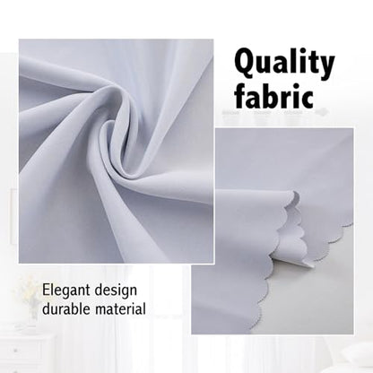 indistar Home Blackout Curtains Double Layer Solid Sheer Grommet Top Window Curtain Panel Pair, 52Wx63L,Greyish White - color: Greyish White, size: 52"W x 63"L (Pack of 2)