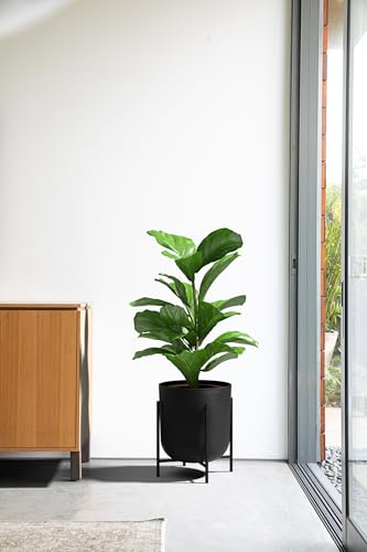 Veradek Mason Series Raised Lima Planter - Round Planter with Stand - color: Black, size: 15 inch - 2 Pack