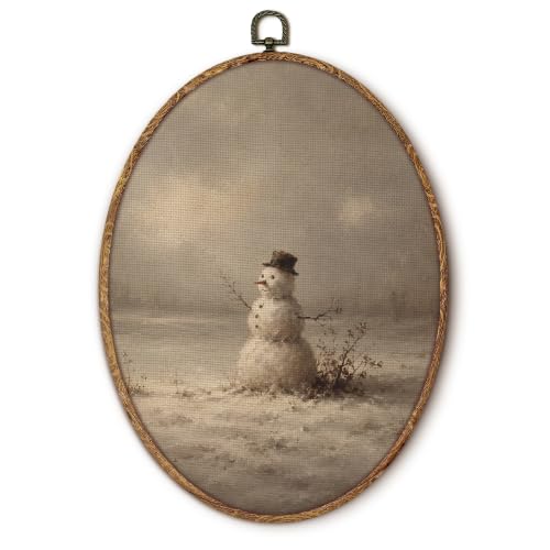 Yorhifa Vintage Winter Snowman Christmas Framed Wall Art 8.5x11.5in - color: Snowman
