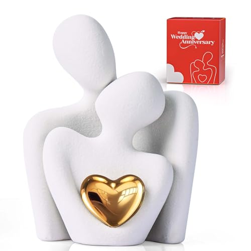 Mini Couple Statue Tv Stand Decor Items for Living Room Home Decor,Bedroom Decor for Couples Sculpture for Anniversary Wedding,Love Gifts for Couples 2026,Knick Knacks for Shelve (White, 3.15in) - color: White, size: 3.15in