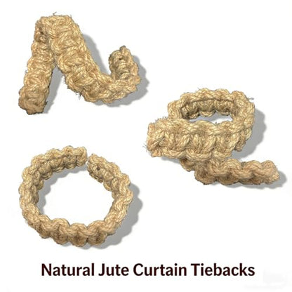 4PCS Boho Elegant Rustic Curtain Tiebacks, Curtain Holdbacks Suitable for Home, Bedroom, Office Window Decoration(Linen)