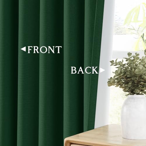 ChrisDowa Dark Green Blackout Curtains 45 Inches Long 2 Panels for Bedroom - color: Dark Green, size: 52"W x 45"L (Pack of 2)