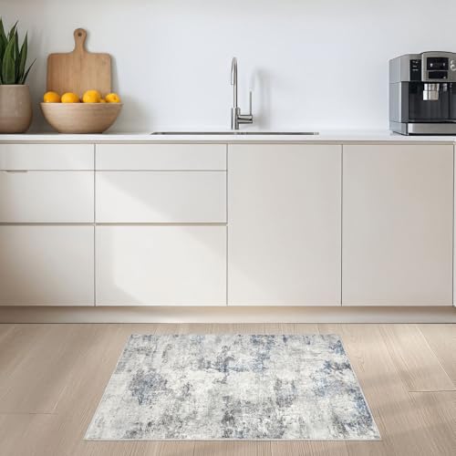 DMOYEST 2x3 Small Area Rug Washable Entryway Rugs Abstract Carpet - color: Grey Blue, size: 2' x 3' (Rectangular)