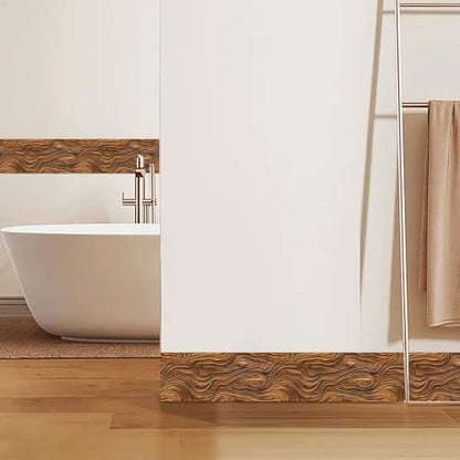 IVN Wallpaper Border Peel and Stick Wall Rustic Wood Grain 4x196 Inch - color: Rustic Wood Grain