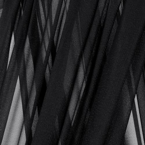 Sheer Gauze Wedding Arch Draping Fabric 29" x 20 FT 2 Panels Black - color: Black, size: 29"w x 240"l (Pack of 2)