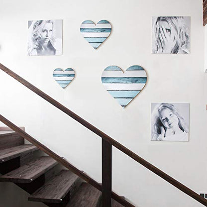 Jetec 3 Pcs Wood Heart Wall Decor Farmhouse Plaque, Chic - style: Chic