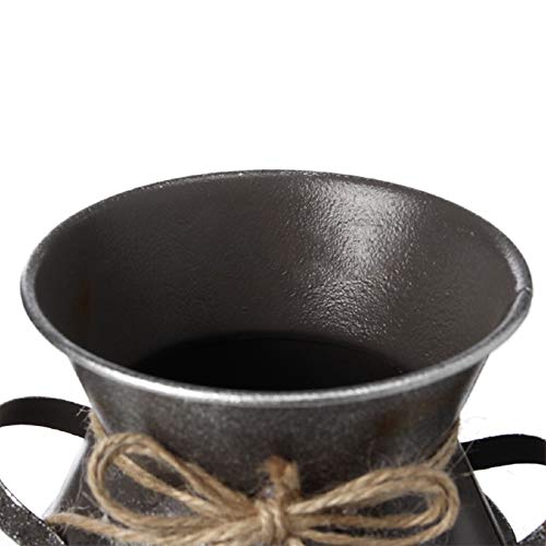 7.5" High Rustic Decorative Vase with Greetings and Rope Design, Metal Milk Can Country Jug for Living Room, Bedroom, Kitchen(Faith)