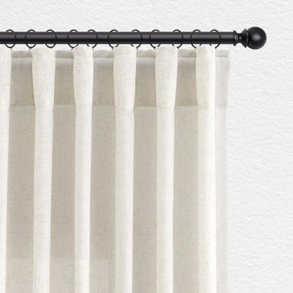 Jowels 천연 리넨 커튼 228.6cm(90인치) 길이 거실용 패널 2개 - color: 천연, size: 50"W x 90"L (Pack of 2)
